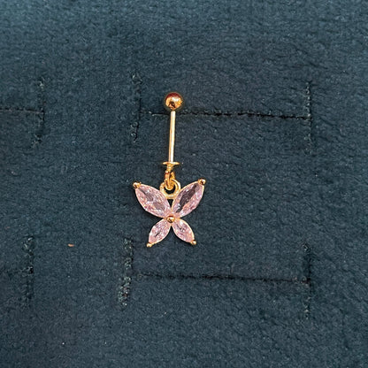 92.5 Silver Gold Plated Butterfly Hanging Bugadi -  Pair