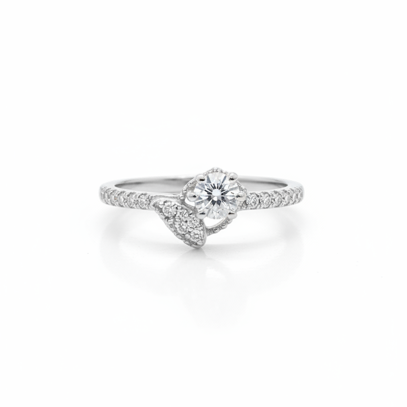 925 Silver Solitaire Ring- size 9