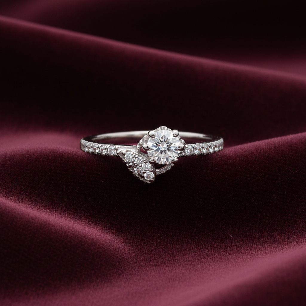 925 Silver Solitaire Ring- size 9