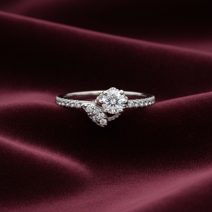 925 Silver Solitaire Ring- size 9