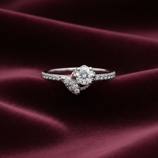 925 Silver Solitaire Ring- size 9