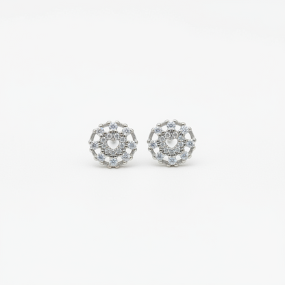 92.5 Silver Round Shape Earrings | Stylish Classic Design | Elegant Jewellery