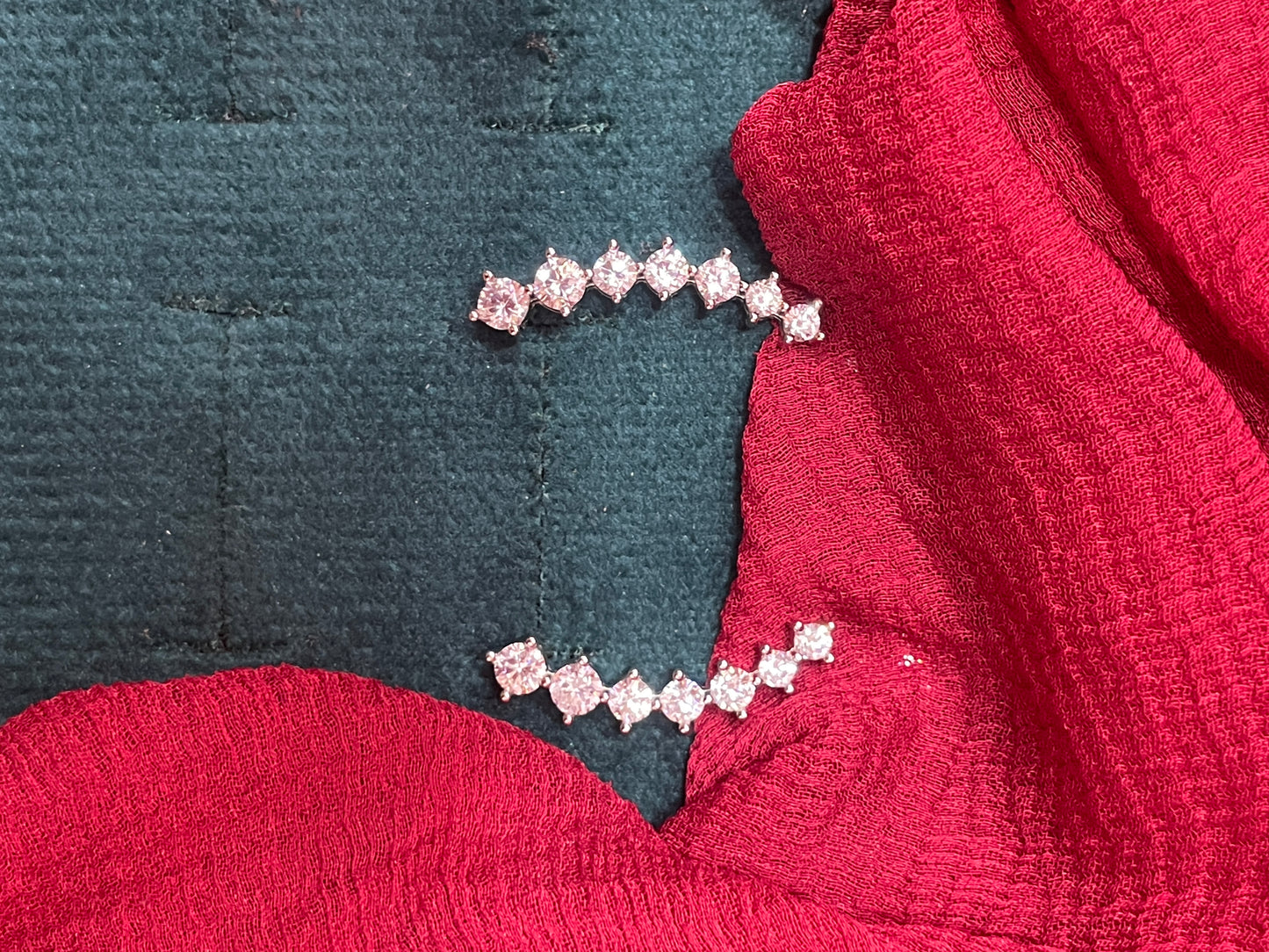 92.5 silver classy white stone earcuffs