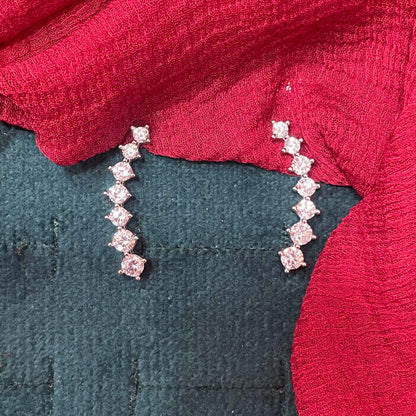 92.5 silver classy white stone earcuffs pair