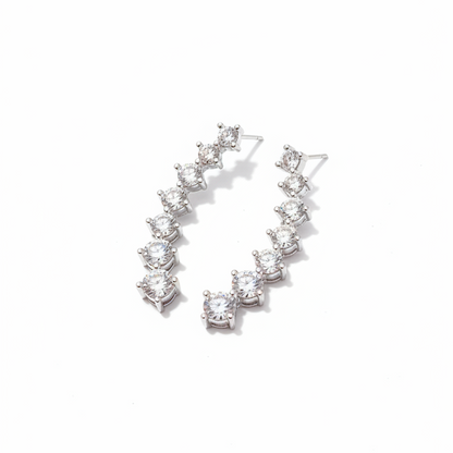 92.5 silver classy white stone earcuffs pair