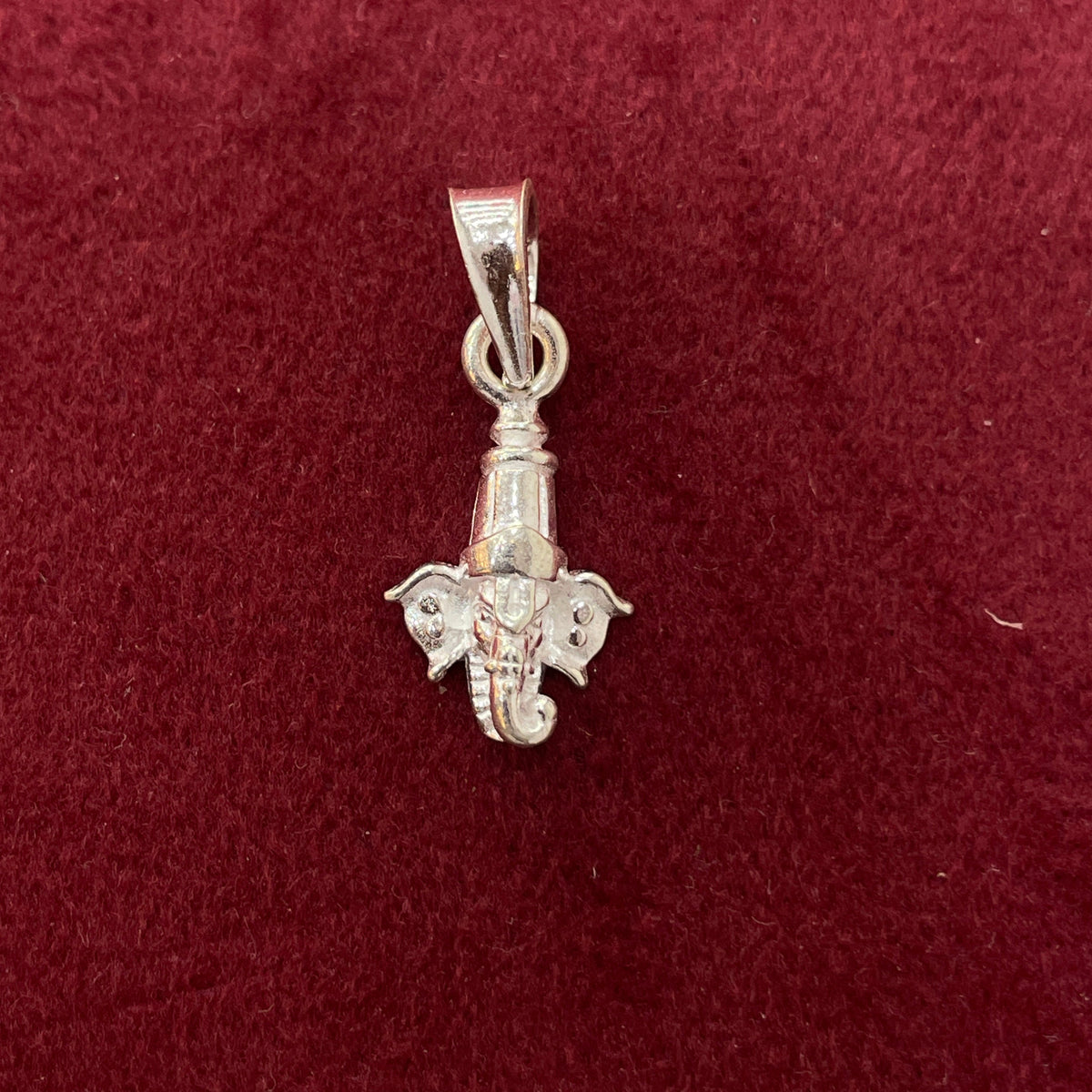 92.5 Sterling Silver 3D Ganesha Face Pendant