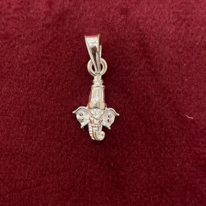92.5 Sterling Silver 3D Ganesha Face Pendant