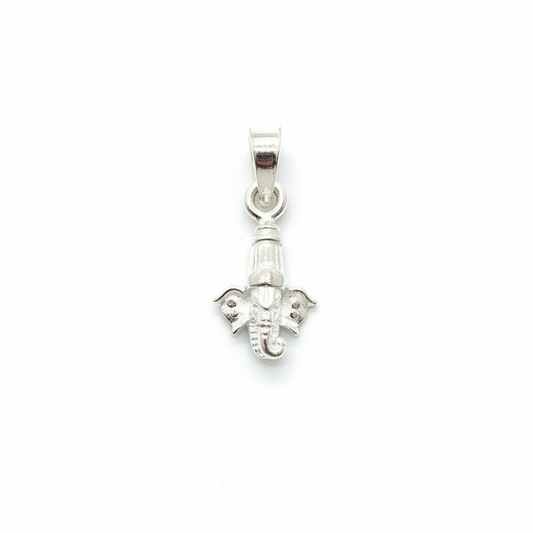 92.5 Sterling Silver 3D Ganesha Face Pendant