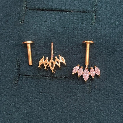 92.5 Silver Gold Plated Five Leaf Dainty Bugadi Pair | Minimal Floral Design | Jewellery