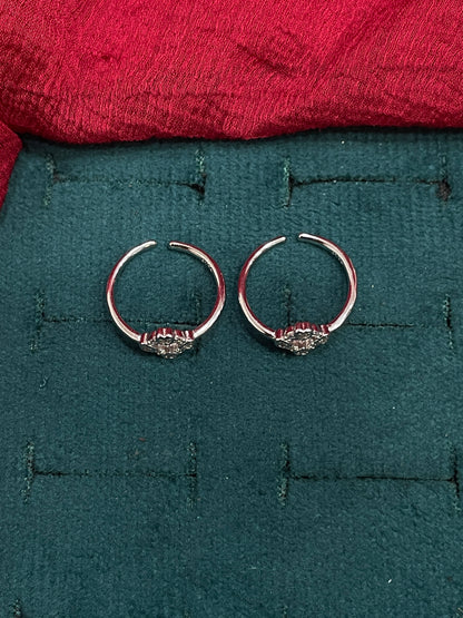925 Silver Diamond Hearts Toe rings