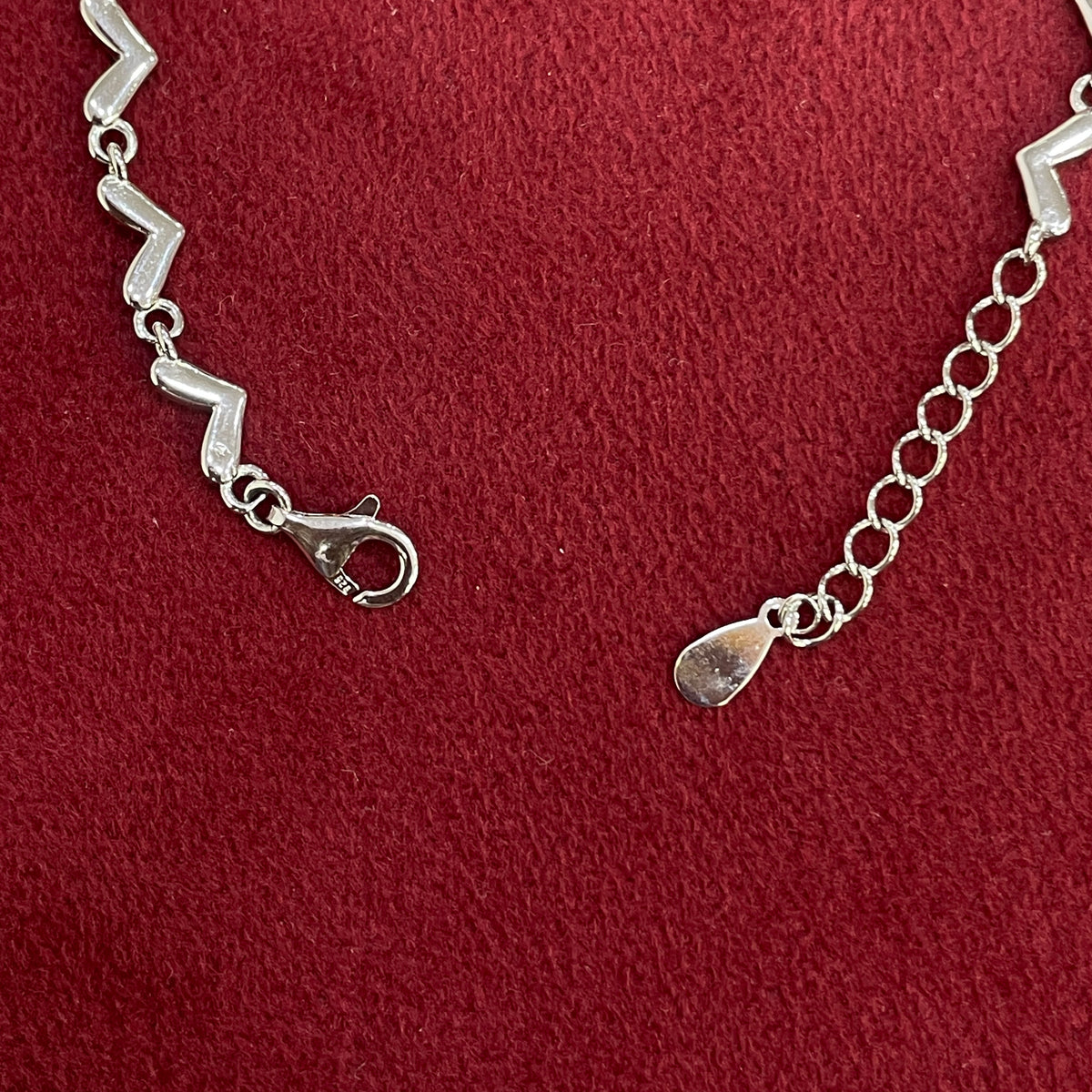92.5 Silver Green Stone Heart Bracelet for Women