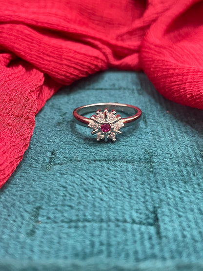 92.5 Silver Flower Ring for Women Size 12 | Stylish Bloom Design | Elegant Fashion Jewellery