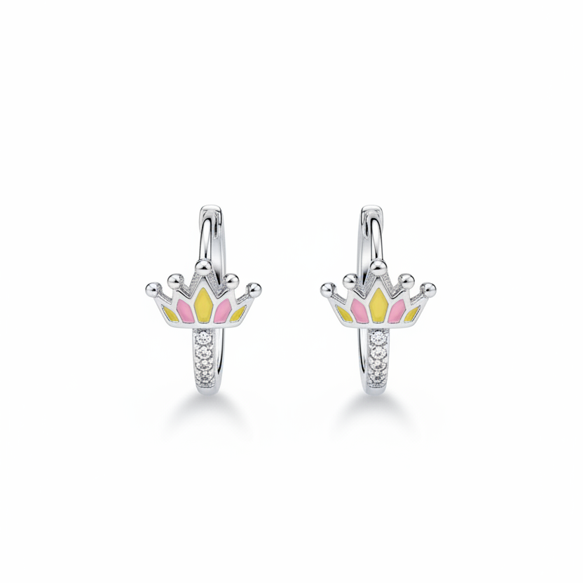 925 Silver Crown Hoops
