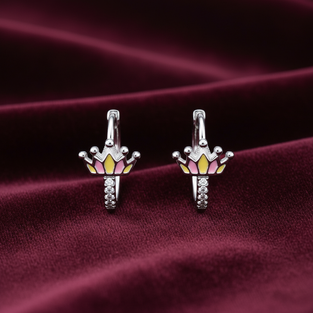 925 Silver Crown Hoops
