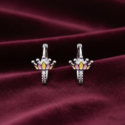 925 Silver Crown Hoops