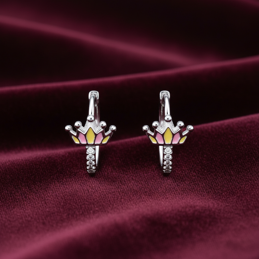 925 Silver Crown Hoops