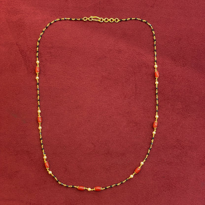 92.5 Silver Gold Plated Black Bead Coral Pearl Necklace for Women