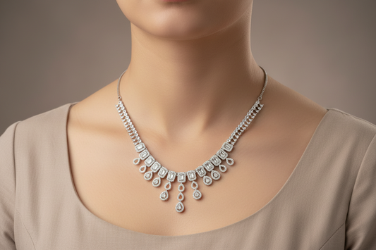92.5 Silver Stylish Necklace for Women 19 Inches | Chic Elegant Design | Premium Everyday Jewellery