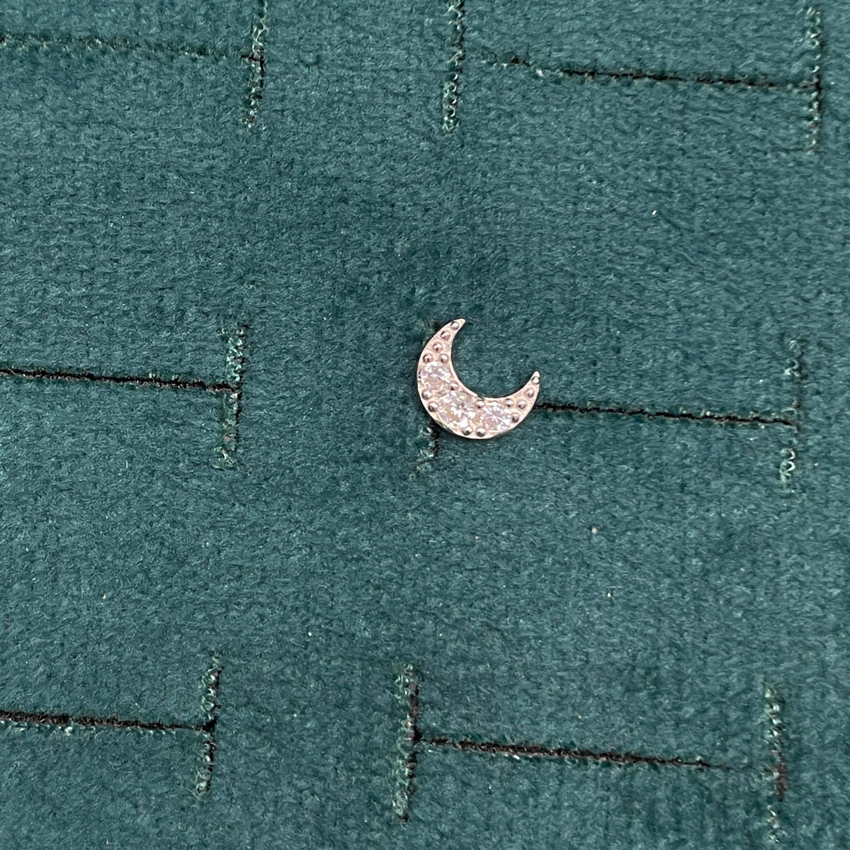 925 Silver Crescent Studs - Ball back pair