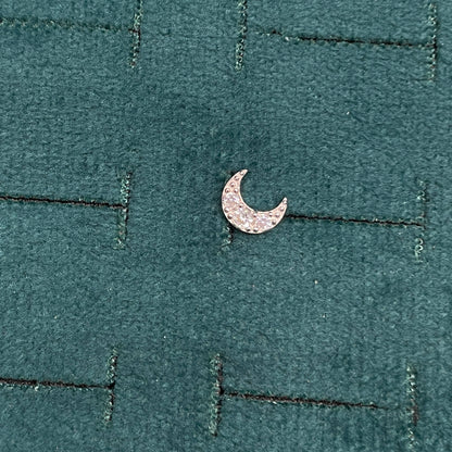 925 Silver Crescent Studs - Ball back pair