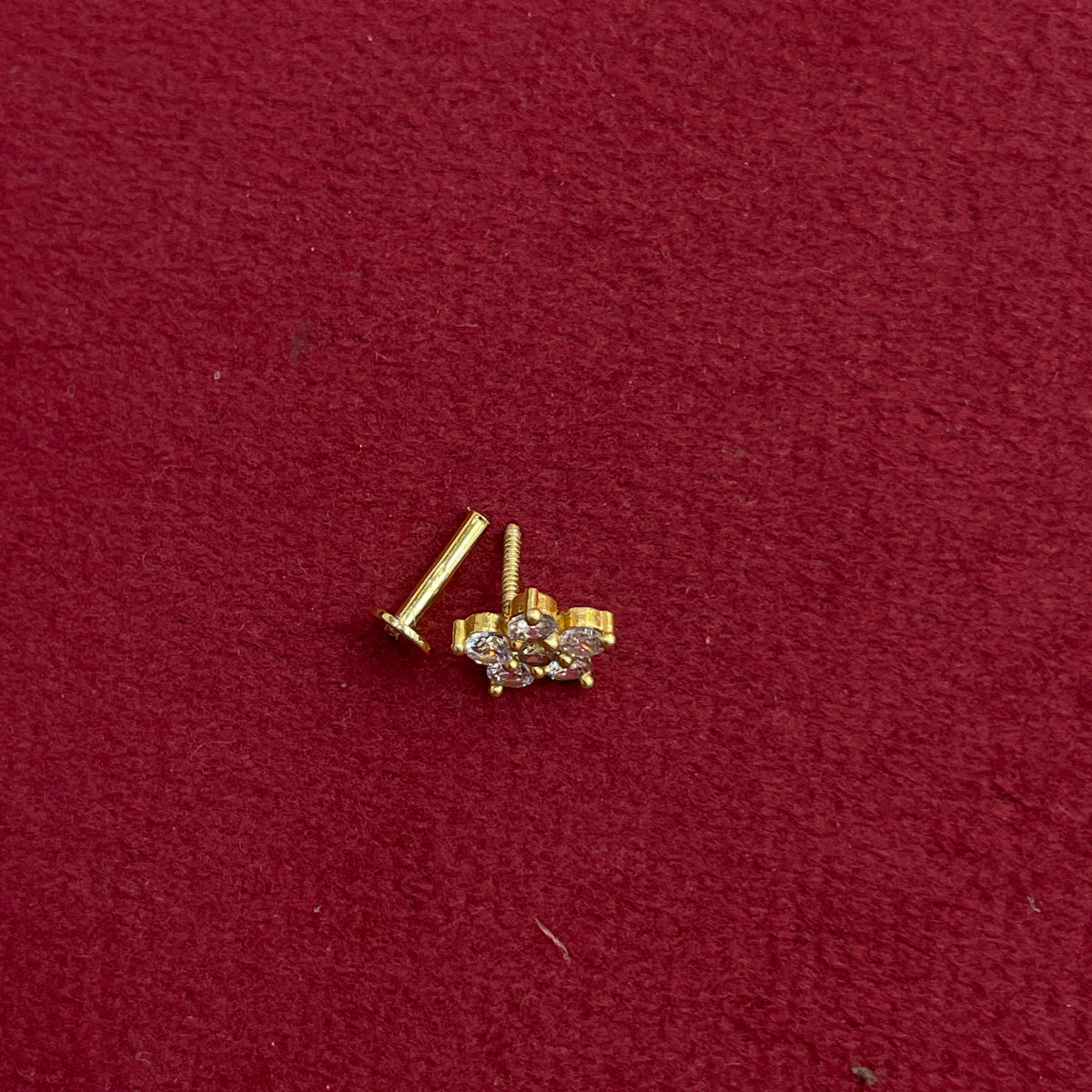 925 Silver Gold Plated 5 Petal Studs for Women | Floral Design pair