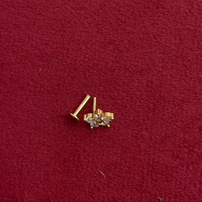 925 Silver Gold Plated 5 Petal Studs for Women | Floral Design pair