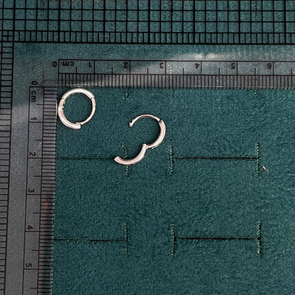 925 Silver Green Hoops pair