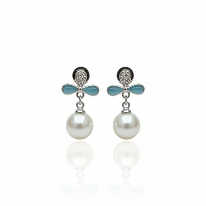 92.5 Silver Pearl Hanging Earrings for Women | Stylish Dangle Design | Elegant Jewellery pair