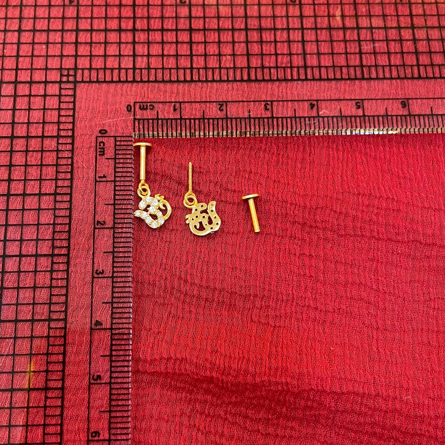 925 Sterling Silver Gold Plated Om Dangler Bugadi Pair for Women | Traditional Design