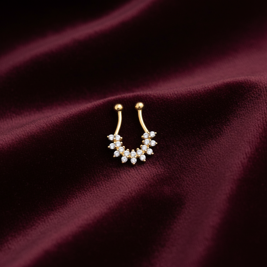 925 Silver Gold Plated 9 Petal Septum