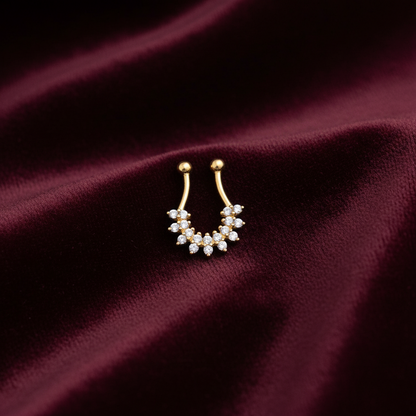 925 Silver Gold Plated 9 Petal Septum