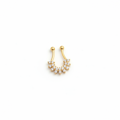 925 Silver Gold Plated 9 Petal Septum