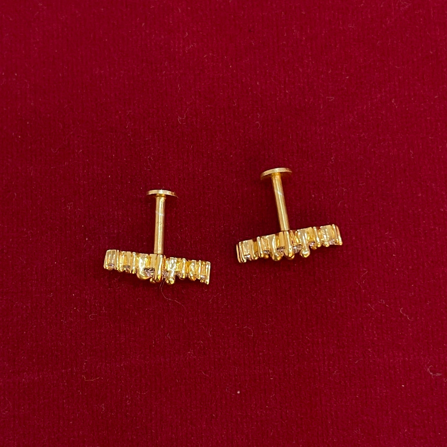 925 Silver Gold Plated 5 Stone Studs for Women | Classic Stud Earrings