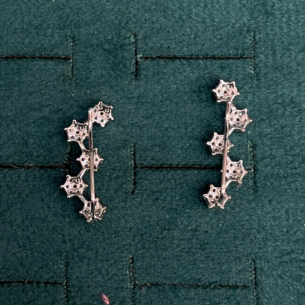 92.5 silver stylish flower earcuffs pair