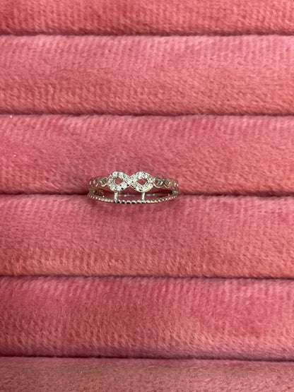 92.5 silver stylish infinity ring size 10