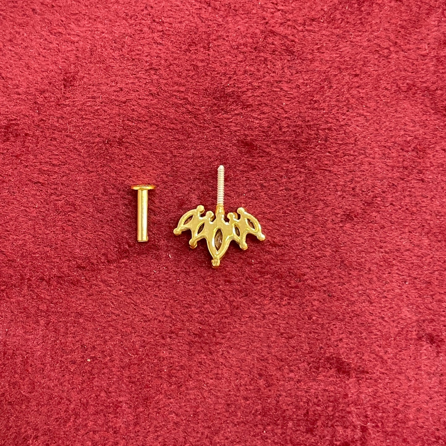 92.5 Silver Gold Plated Crown Bugadi pair | Upper Ear Elegant Design | Jewellery