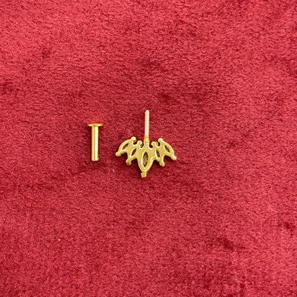 92.5 Silver Gold Plated Crown Bugadi pair | Upper Ear Elegant Design | Jewellery