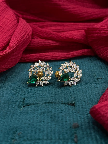 925 SIlver Gold Plated Starburst Stud