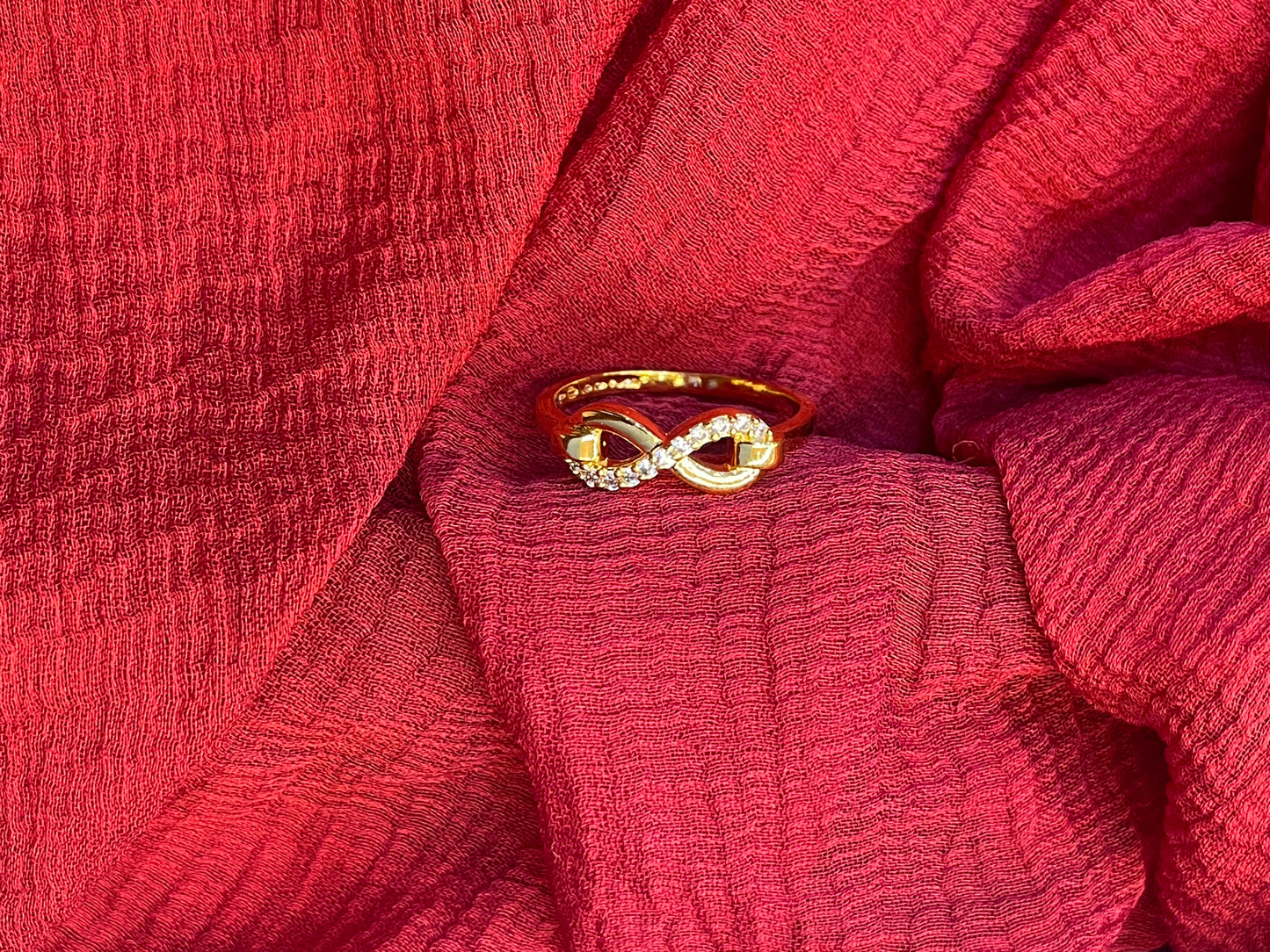 92.5 Silver Gold Plated Infinity Ring for Women Size 10 | Elegant Love Symbol | Jewellery