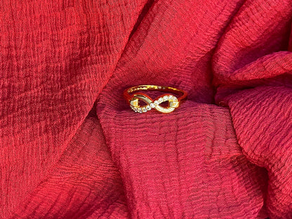 92.5 Silver Gold Plated Infinity Ring for Women Size 10 | Elegant Love Symbol | Jewellery