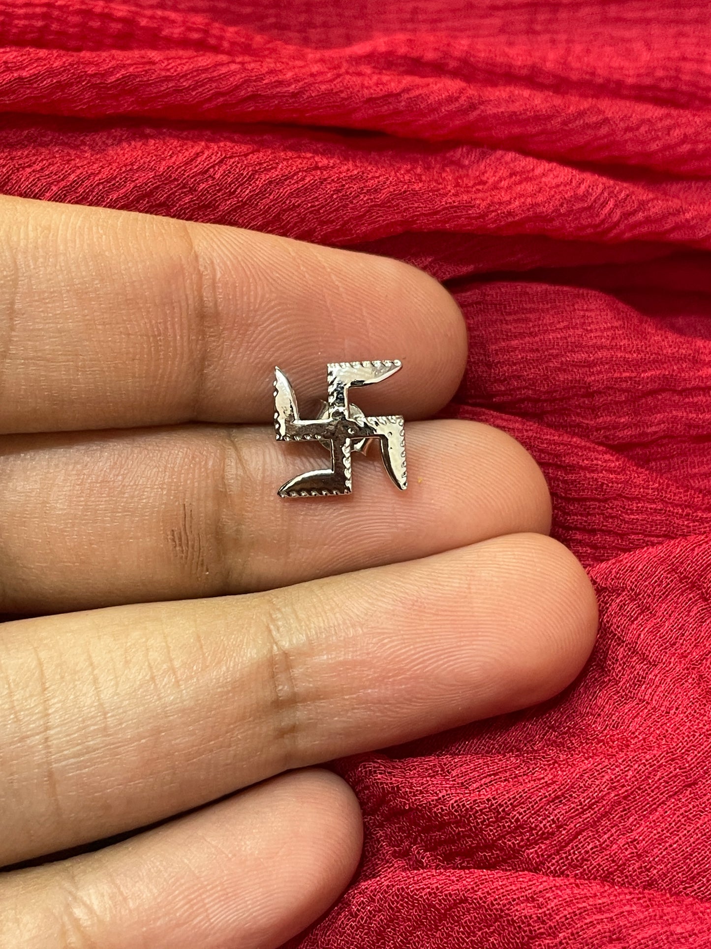 92.5 Silver Swastik Earrings for Women | Stylish Spiritual Design | Traditional Elegant Jewellery