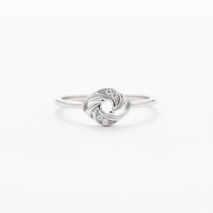 92.5 Sterling Silver Swirl Knot Finger Ring for Women