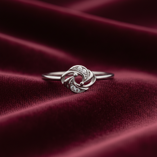 92.5 Sterling Silver Swirl Knot Finger Ring for Women