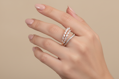 92.5 Silver Leaf Ring for Women Size 10 | Stylish Classic Nature Design | Elegant Fashion Jewellery