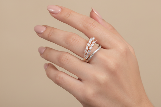 92.5 Silver Leaf Ring for Women Size 10 | Stylish Classic Nature Design | Elegant Fashion Jewellery