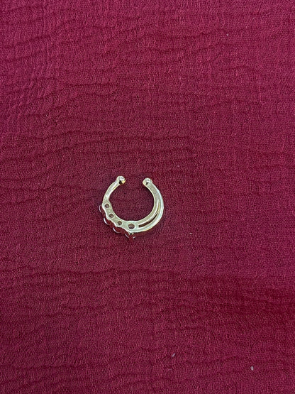92.5 Silver Gold Plated Crescent Septum