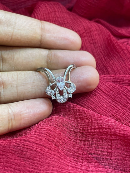 92.5 Silver Vanki Ring for Women Size 10 | Stylish Traditional Design | Elegant Jewellery