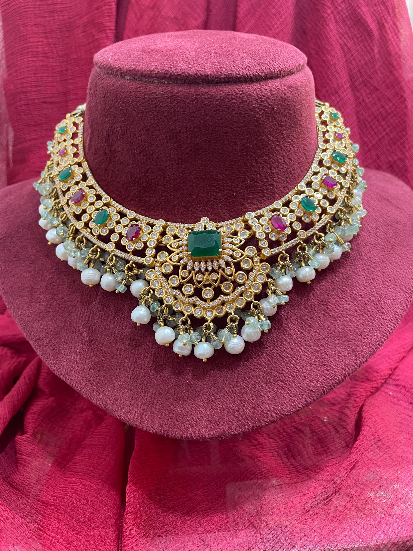 92.5 Silver Gold Plated Stylish Classy Necklace for Women | Elegant Modern Design | Jewellery