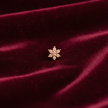 925 SIlver Gold Plated Flower Nosepin