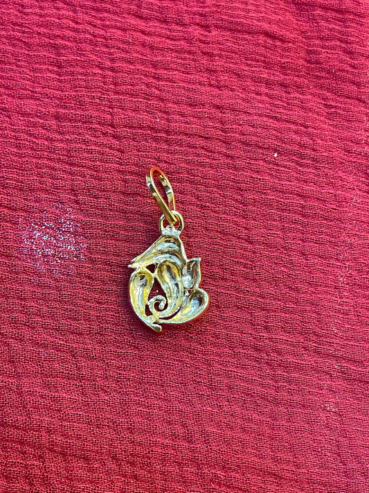 92.5 silver gold plated Ganesha pendant